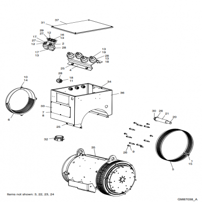 Alternator and Mounting, continued  交流發電機和安裝，“GM91650,”“40MDDCA,”“55MDDCB ,”“65MDDCC,”“80MDDCD,”“99MDDCE,”“GM93289,”